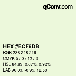 カラーコード: HEX #ECF8DB | qconv.com