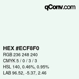 Color code: HEX #ECF8F0 | qconv.com