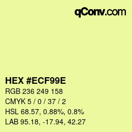 カラーコード: HEX #ECF99E | qconv.com
