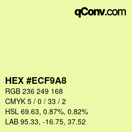 Farbcode: HEX #ECF9A8 | qconv.com