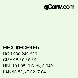 カラーコード: HEX #ECF9E6 | qconv.com