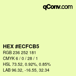 Color code: HEX #ECFCB5 | qconv.com