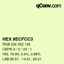 Color code: HEX #ECFCC3 | qconv.com