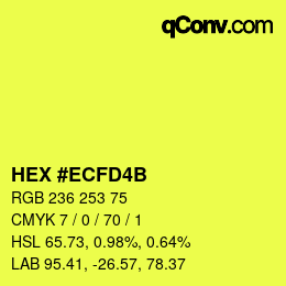 颜色代码: HEX #ECFD4B | qconv.com
