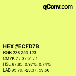 Color code: HEX #ECFD7B | qconv.com