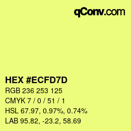 颜色代码: HEX #ECFD7D | qconv.com