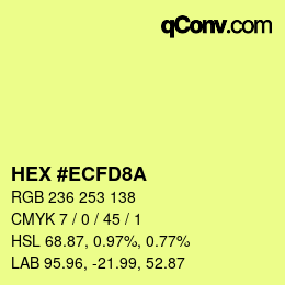 カラーコード: HEX #ECFD8A | qconv.com