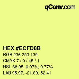 カラーコード: HEX #ECFD8B | qconv.com
