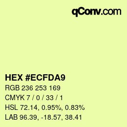 カラーコード: HEX #ECFDA9 | qconv.com