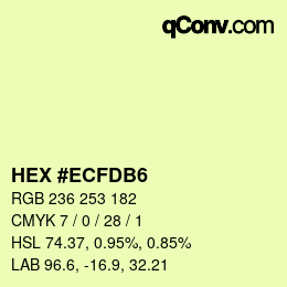 颜色代码: HEX #ECFDB6 | qconv.com