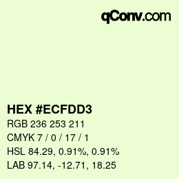 颜色代码: HEX #ECFDD3 | qconv.com