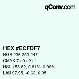 颜色代码: HEX #ECFDF7 | qconv.com