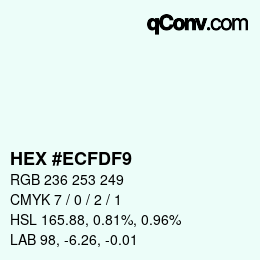 颜色代码: HEX #ECFDF9 | qconv.com
