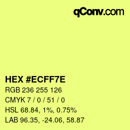 Color code: HEX #ECFF7E | qconv.com