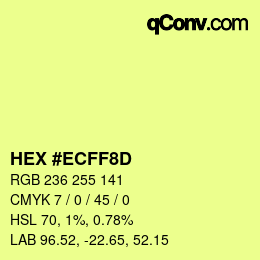 Color code: HEX #ECFF8D | qconv.com