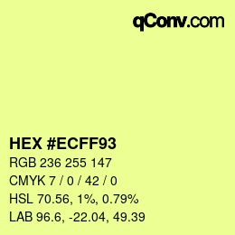 Color code: HEX #ECFF93 | qconv.com