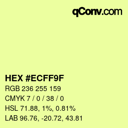 Color code: HEX #ECFF9F | qconv.com