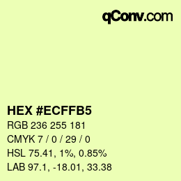 Color code: HEX #ECFFB5 | qconv.com