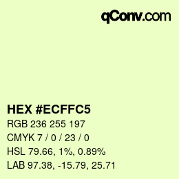 Color code: HEX #ECFFC5 | qconv.com