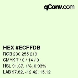 Color code: HEX #ECFFDB | qconv.com