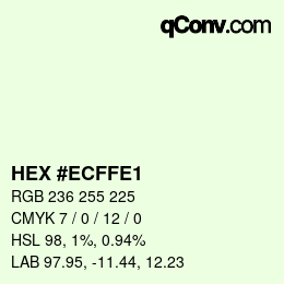Código de color: HEX #ECFFE1 | qconv.com