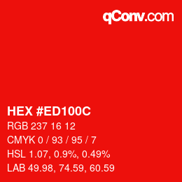 Color code: HEX #ED100C | qconv.com