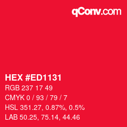 Color code: HEX #ED1131 | qconv.com