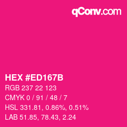 Color code: HEX #ED167B | qconv.com
