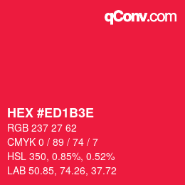 Color code: HEX #ED1B3E | qconv.com