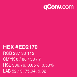 Color code: HEX #ED2170 | qconv.com