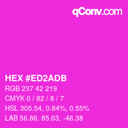 Color code: HEX #ED2ADB | qconv.com