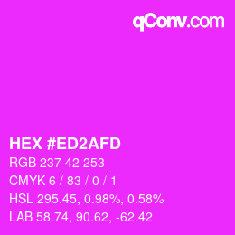 Color code: HEX #ED2AFD | qconv.com