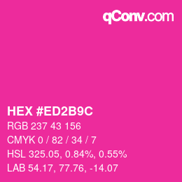 Color code: HEX #ED2B9C | qconv.com
