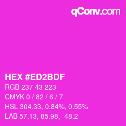 Color code: HEX #ED2BDF | qconv.com