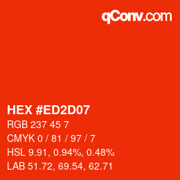 Color code: HEX #ED2D07 | qconv.com