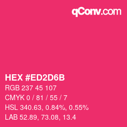 Color code: HEX #ED2D6B | qconv.com
