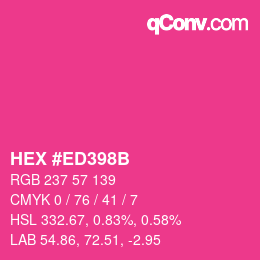 Color code: HEX #ED398B | qconv.com