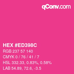 Color code: HEX #ED398C | qconv.com
