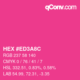 Código de color: HEX #ED3A8C | qconv.com