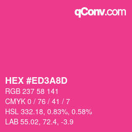 Color code: HEX #ED3A8D | qconv.com