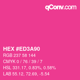 カラーコード: HEX #ED3A90 | qconv.com