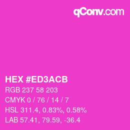 Color code: HEX #ED3ACB | qconv.com