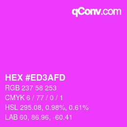 カラーコード: HEX #ED3AFD | qconv.com