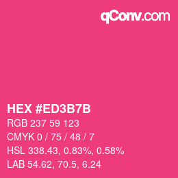 颜色代码: HEX #ED3B7B | qconv.com