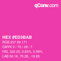 颜色代码: HEX #ED3BAB | qconv.com