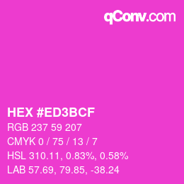 颜色代码: HEX #ED3BCF | qconv.com