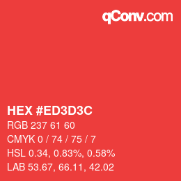 Color code: HEX #ED3D3C | qconv.com