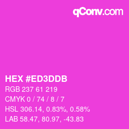 颜色代码: HEX #ED3DDB | qconv.com