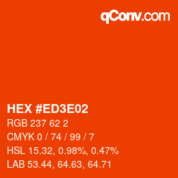 Color code: HEX #ED3E02 | qconv.com