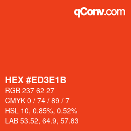 Color code: HEX #ED3E1B | qconv.com